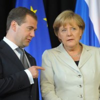 Медведев и Меркель Выступление в Ганновере